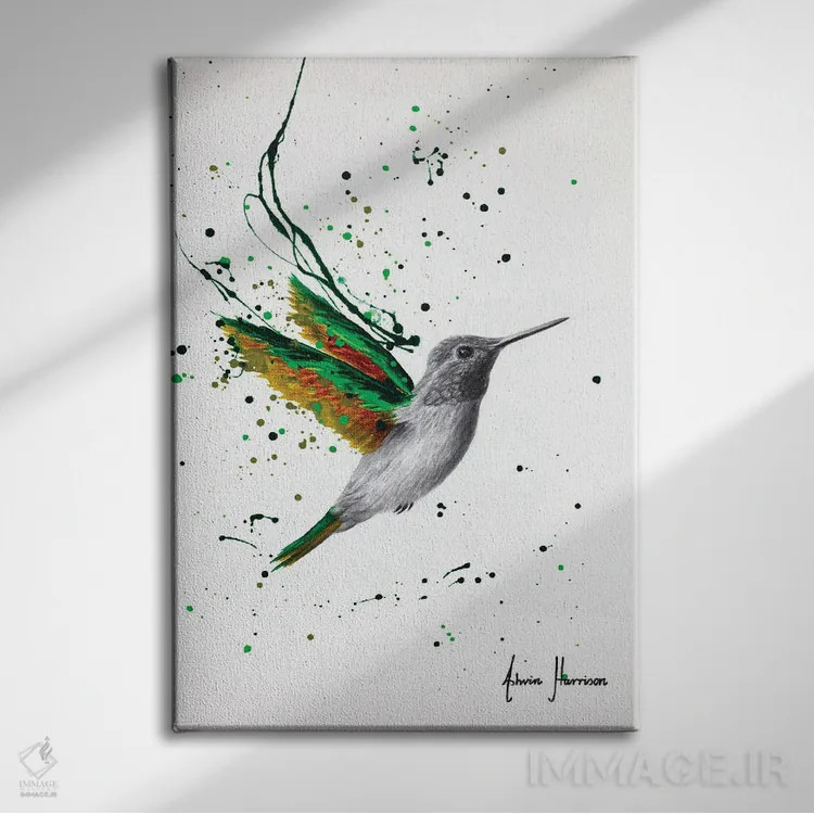 تابلو دکوراتیو مرغ مگس خوار شفا بخش اثر اشوین هریسون - نمای روبهرو روی دیوار