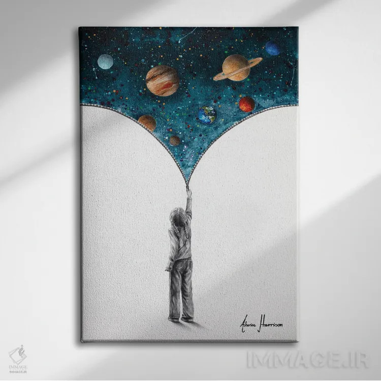 تابلو دکوراتیو رویای فضا اثر اشوین هریسون - نمای روبهرو روی دیوار