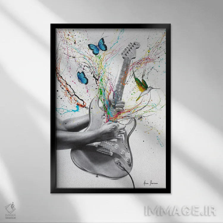 تابلو دکوراتیو ملودی شیرین اثر اشوین هریسون - نمای قابدار مشکی