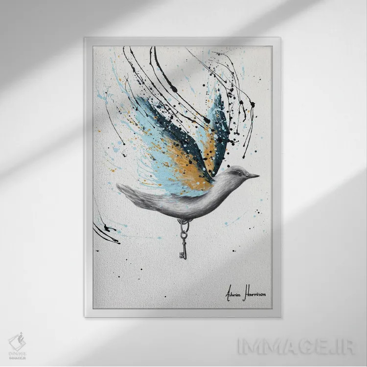 تابلو دکوراتیو کلید در دست طبیعت است اثر اشوین هریسون - نمای قابدار سفید