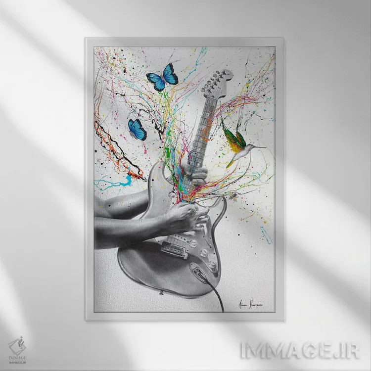 تابلو دکوراتیو ملودی شیرین اثر اشوین هریسون - نمای قابدار سفید