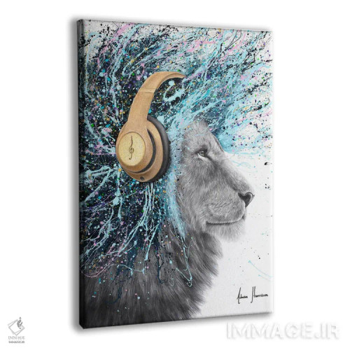 تابلو دکوراتیو شیر شاعرانه اثر اشوین هریسون - نمای پرسپکتیو محصول