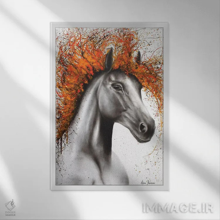 تابلو دکوراتیو غروب کادمیومی اثر اشوین هریسون - نمای قابدار سفید