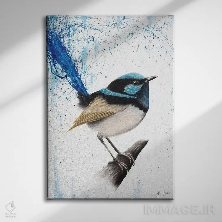 تابلو دکوراتیو فنچ باران اثر اشوین هریسون - نمای روبهرو روی دیوار
