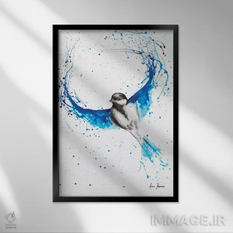 تابلو دکوراتیو پرنده باله اثر اشوین هریسون - نمای قابدار مشکی