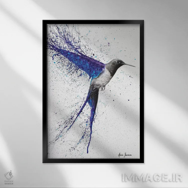 تابلو دکوراتیو بازگشت به خانه زیر باران اثر اشوین هریسون - نمای قابدار مشکی
