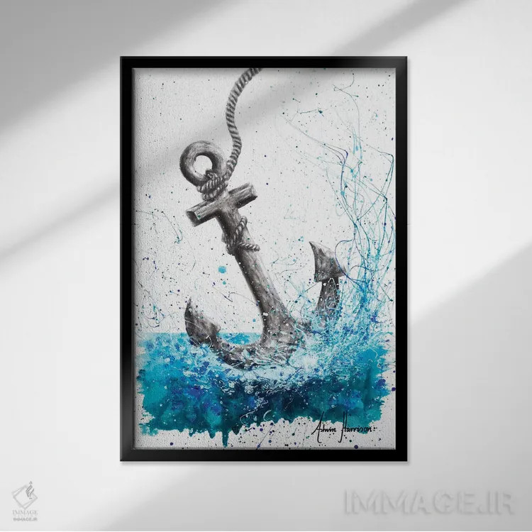 تابلو دکوراتیو رانده و لنگر انداخته اثر اشوین هریسون - نمای قابدار مشکی