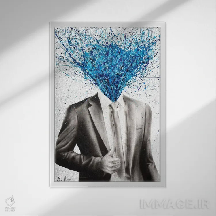 تابلو دکوراتیو امروز را بی خیال اثر اشوین هریسون - نمای قابدار سفید