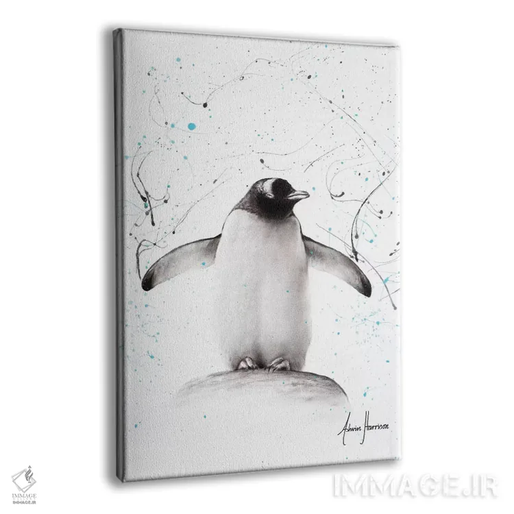تابلو دکوراتیو رژه پنگوئن ها اثر اشوین هریسون - نمای پرسپکتیو محصول
