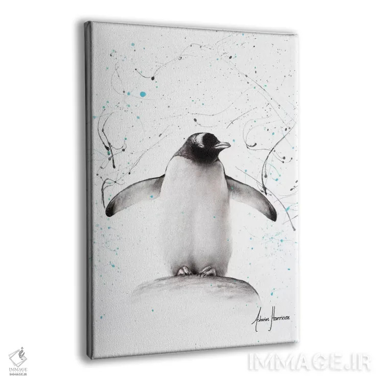 تابلو دکوراتیو رژه پنگوئن ها اثر اشوین هریسون - نمای پرسپکتیو محصول