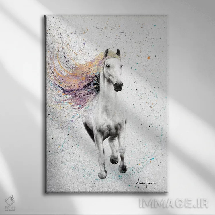 تابلو دکوراتیو اسب ریتمیک اثر اشوین هریسون - نمای روبهرو روی دیوار