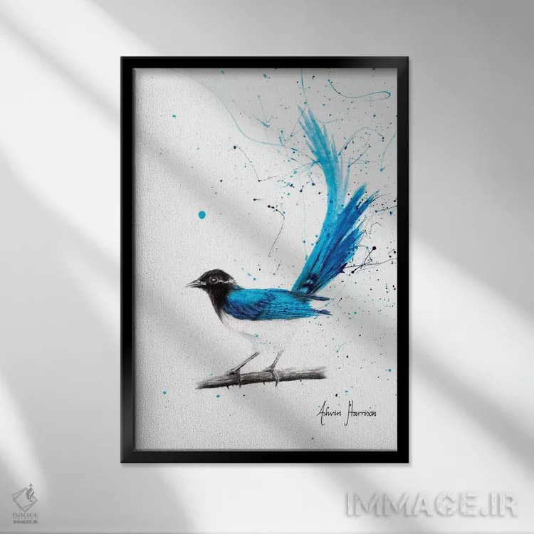 تابلو دکوراتیو اندیشمند آرام اثر اشوین هریسون - نمای قابدار مشکی