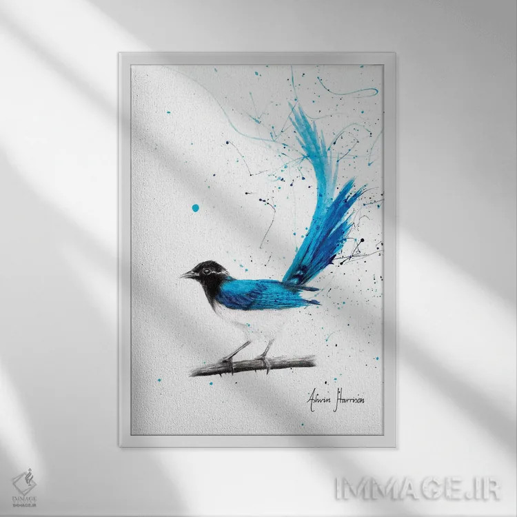 تابلو دکوراتیو اندیشمند آرام اثر اشوین هریسون - نمای قابدار سفید