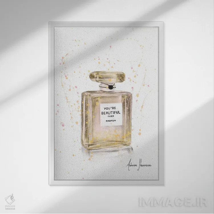 تابلو دکوراتیو عطر زیبا اثر اشوین هریسون - نمای قابدار سفید