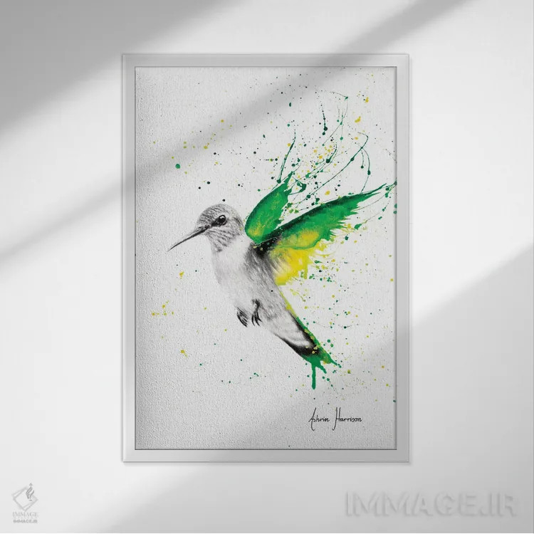 تابلو دکوراتیو پرنده زمرباور اثر اشوین هریسون - نمای قابدار سفید