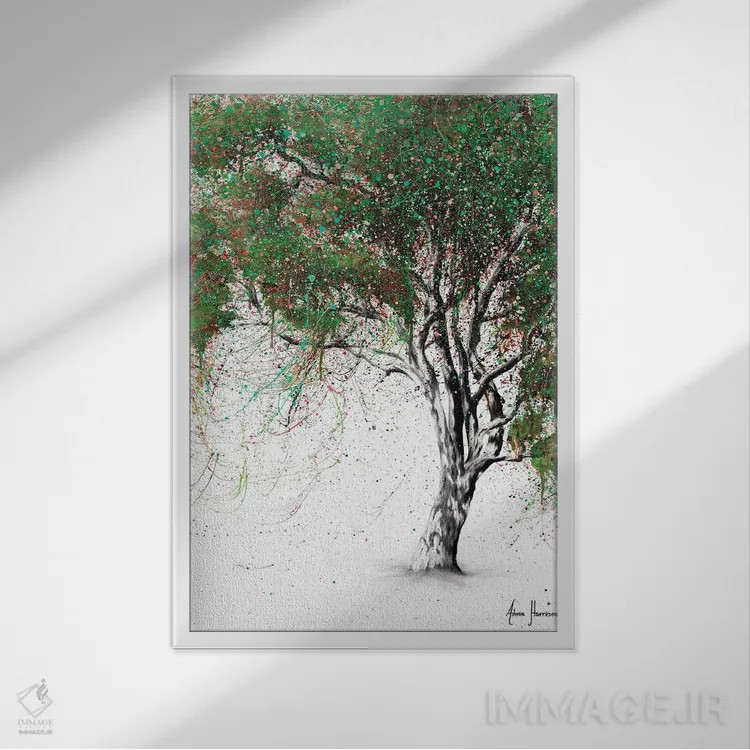 تابلو دکوراتیو درخت صمغ راهنما اثر اشوین هریسون - نمای قابدار سفید