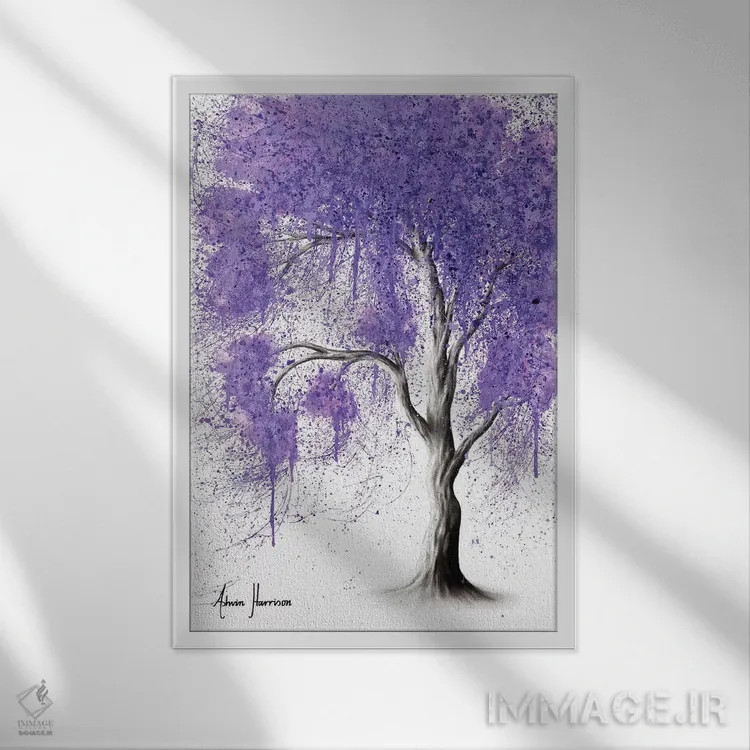 تابلو دکوراتیو درخت رقص صلح اثر اشوین هریسون - نمای قابدار سفید