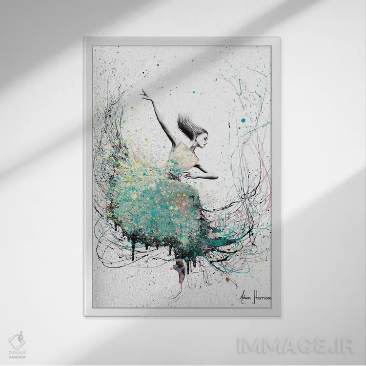 تابلو دکوراتیو رقص واحه اوپال اثر اشوین هریسون - نمای قابدار سفید