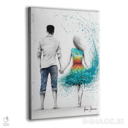 تابلو دکوراتیو عشق غروب اقیانوس اثر اشوین هریسون - نمای پرسپکتیو محصول