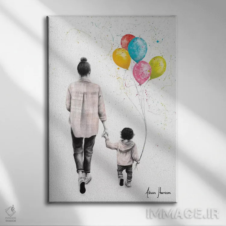 تابلو دکوراتیو یک روز زیبای با هم اثر اشوین هریسون - نمای روبهرو روی دیوار