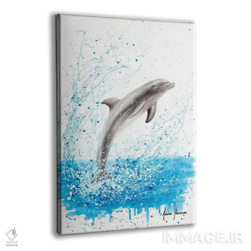 تابلو دکوراتیو دلفین رقصان اثر اشوین هریسون - نمای پرسپکتیو محصول