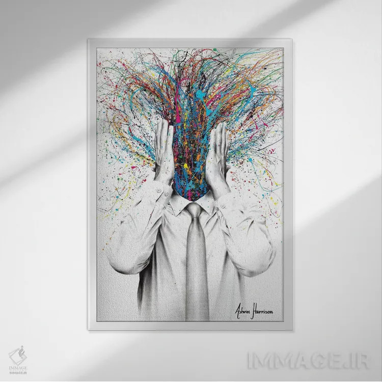 تابلو دکوراتیو ذهن آگاهی اثر اشوین هریسون - نمای قابدار سفید