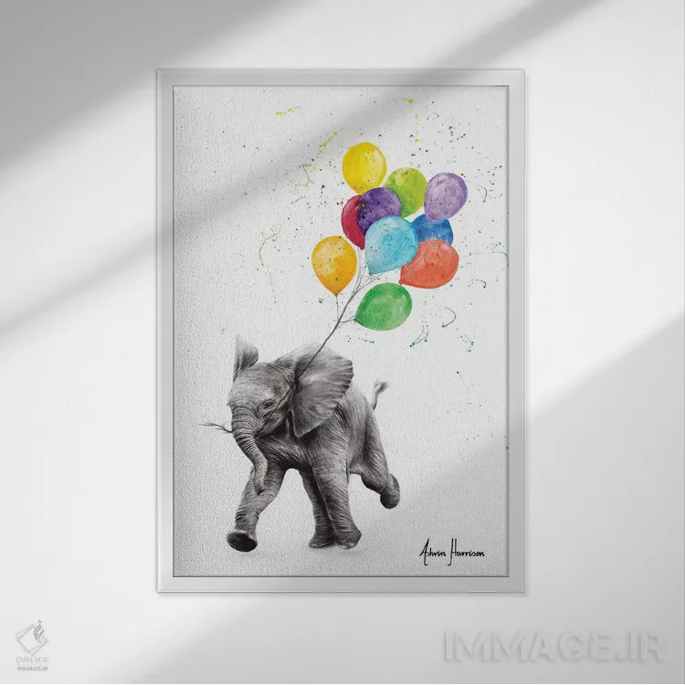 تابلو دکوراتیو آزادی فیل اثر اشوین هریسون - نمای قابدار سفید