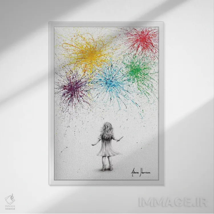 تابلو دکوراتیو رویای نقاشی شده اثر اشوین هریسون - نمای قابدار سفید