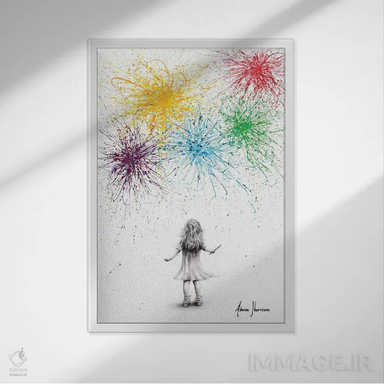 تابلو دکوراتیو رویای نقاشی شده اثر اشوین هریسون - نمای قابدار سفید