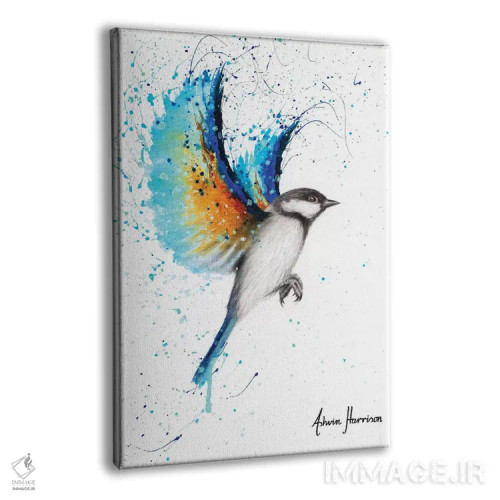 تابلو دکوراتیو پرنده آبی مهاجر اثر اشوین هریسون - نمای پرسپکتیو محصول
