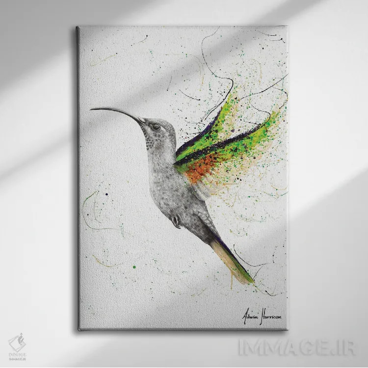 تابلو دکوراتیو مرغ مگس قهرمان اثر اشوین هریسون - نمای روبهرو روی دیوار