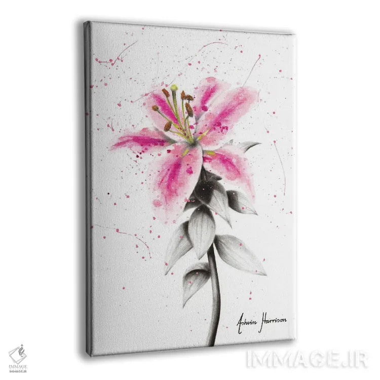 تابلو دکوراتیو سوسن سرزنده اثر اشوین هریسون - نمای پرسپکتیو محصول