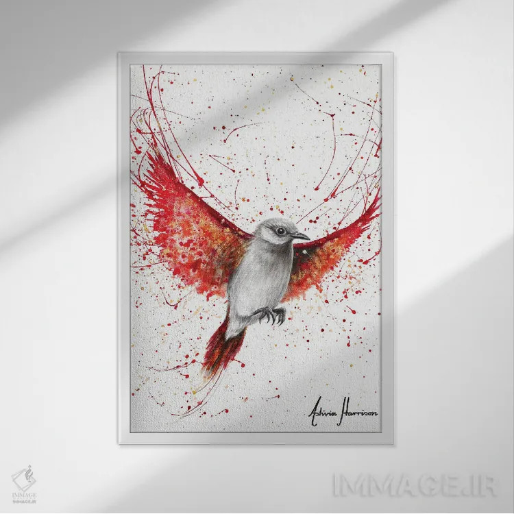 تابلو دکوراتیو اسکارلت آوازخوان اثر اشوین هریسون - نمای قابدار سفید