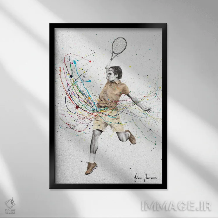 تابلو دکوراتیو نوسان قهرمانانه اثر اشوین هریسون - نمای قابدار مشکی
