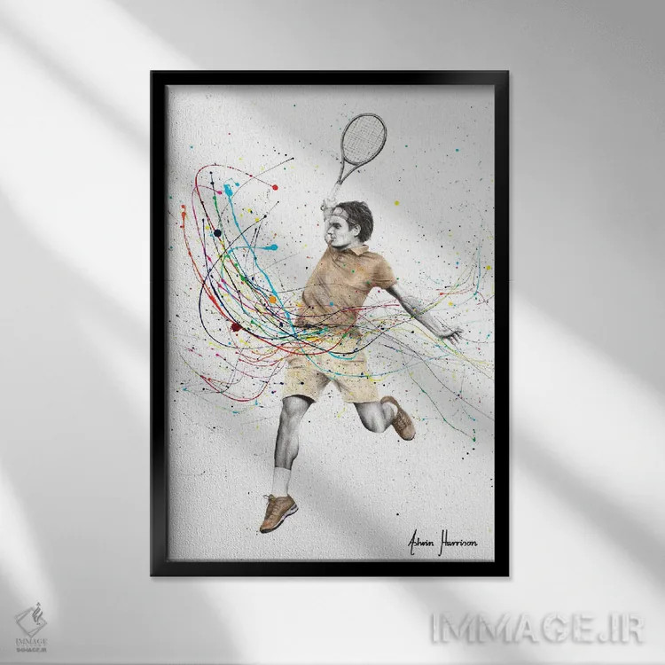 تابلو دکوراتیو نوسان قهرمانانه اثر اشوین هریسون - نمای قابدار مشکی