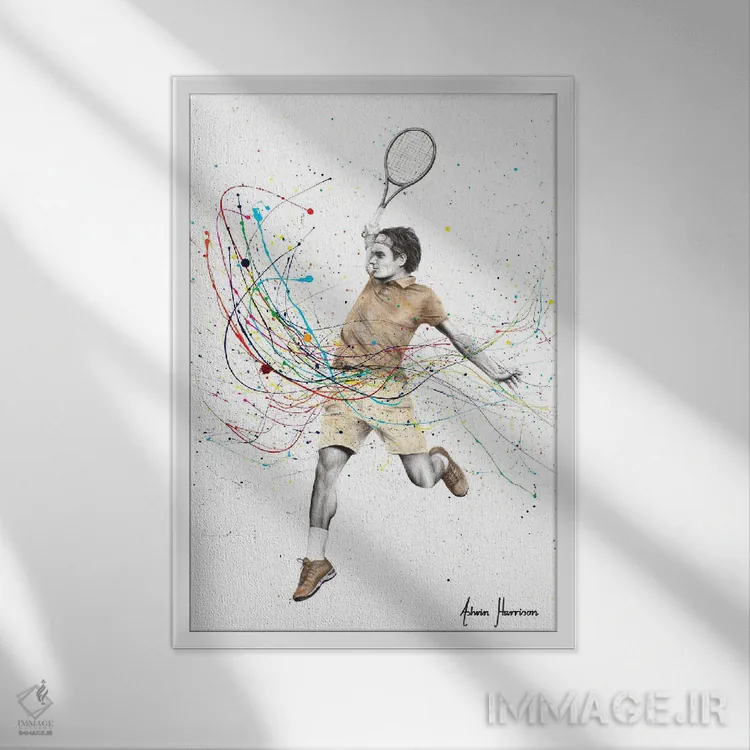 تابلو دکوراتیو نوسان قهرمانانه اثر اشوین هریسون - نمای قابدار سفید