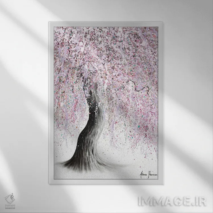 تابلو دکوراتیو درخت رقص ماه ژوئن اثر اشوین هریسون - نمای قابدار سفید
