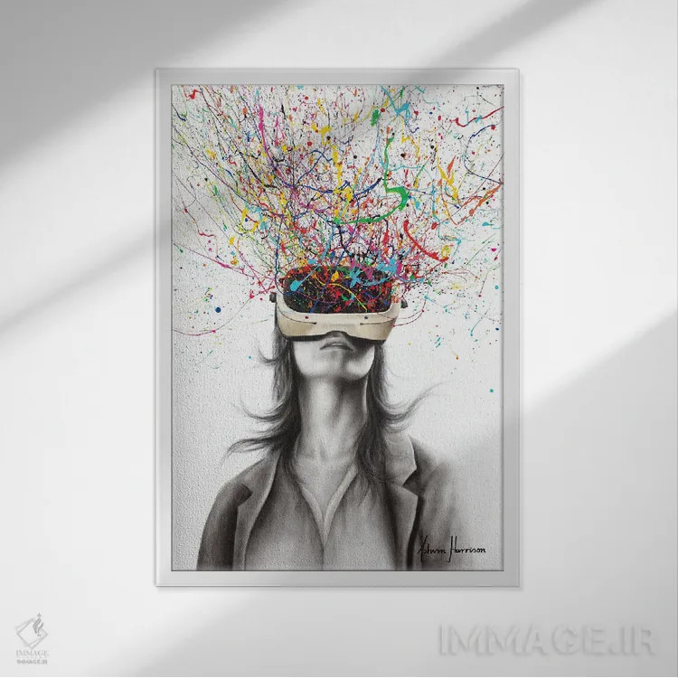 تابلو دکوراتیو واقعیت فیلتر شده اثر اشوین هریسون - نمای قابدار سفید