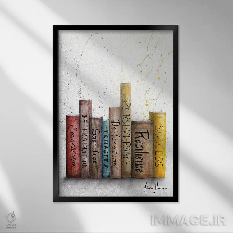 تابلو دکوراتیو سفر به تکامل اثر اشوین هریسون - نمای قابدار مشکی