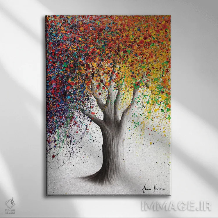 تابلو دکوراتیو درخت فصل شگفت انگیز اثر اشوین هریسون - نمای روبهرو روی دیوار