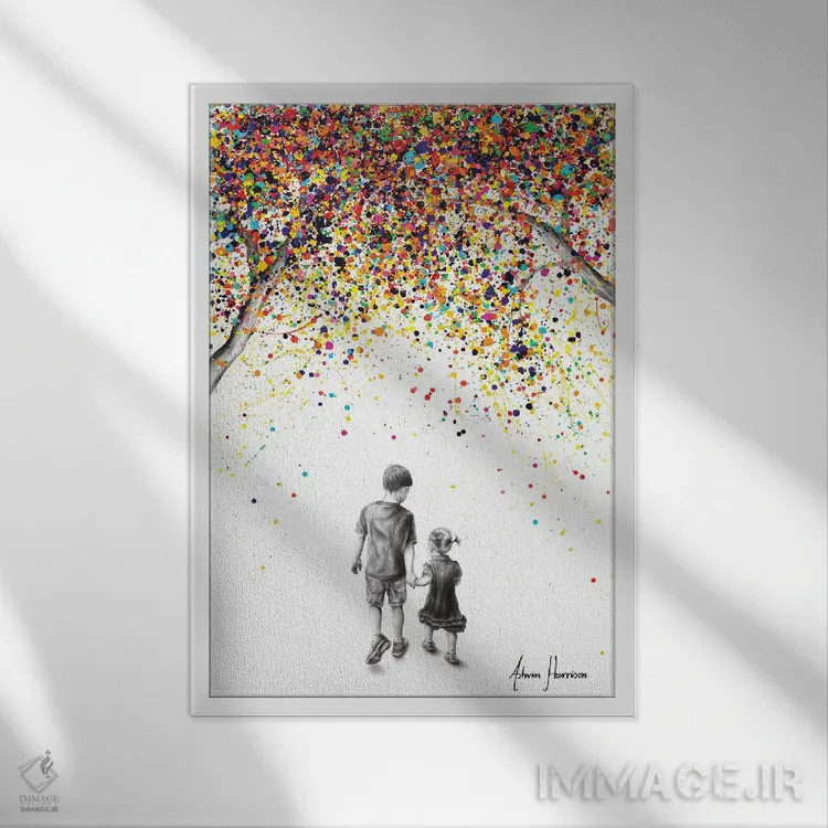 تابلو دکوراتیو نعمت های طبیعت اثر اشوین هریسون - نمای قابدار سفید