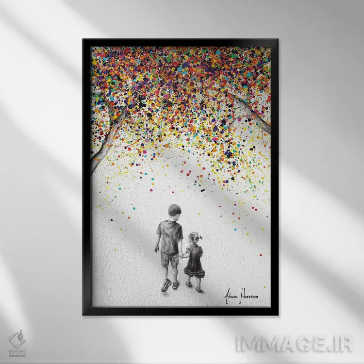 تابلو دکوراتیو نعمت های طبیعت اثر اشوین هریسون - نمای قابدار مشکی