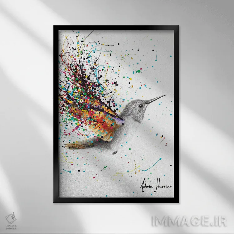 تابلو دکوراتیو پرنده خوش یمن اثر اشوین هریسون - نمای قابدار مشکی