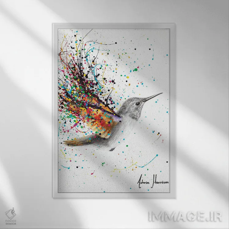 تابلو دکوراتیو پرنده خوش یمن اثر اشوین هریسون - نمای قابدار سفید