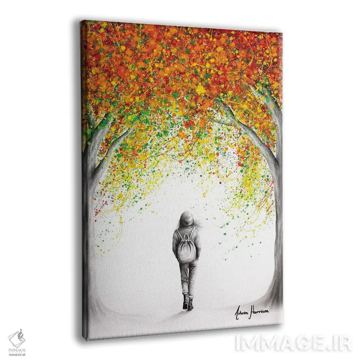 تابلو دکوراتیو زیر درختان پاییزی اثر اشوین هریسون - نمای پرسپکتیو محصول