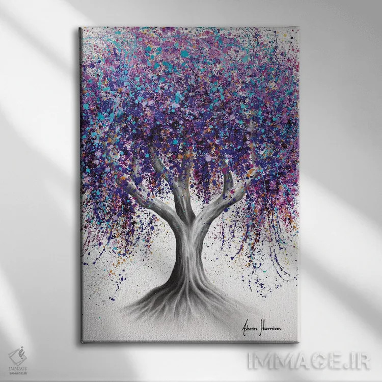 تابلو دکوراتیو درخت منظره تاکستان اثر اشوین هریسون - نمای روبهرو روی دیوار