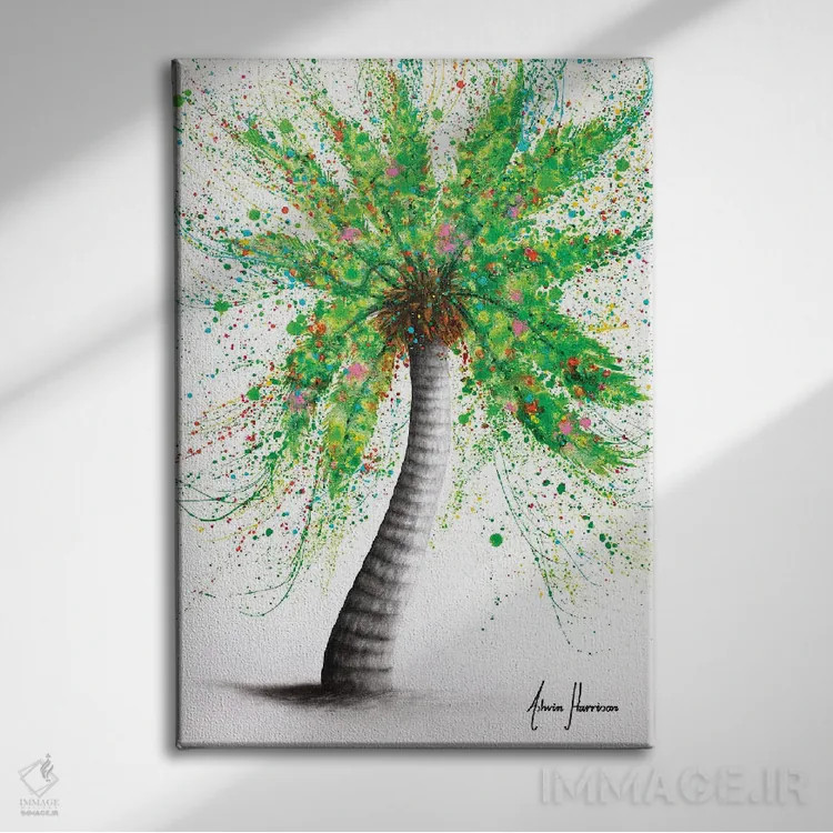 تابلو دکوراتیو درخت نخل جشن اثر اشوین هریسون - نمای روبهرو روی دیوار