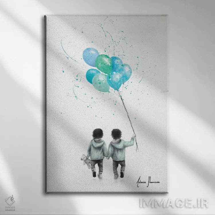 تابلو دکوراتیو دوقلوها اثر اشوین هریسون - نمای روبهرو روی دیوار