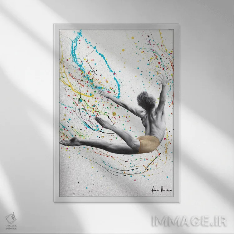تابلو دکوراتیو پرشی بالاتر اثر اشوین هریسون - نمای قابدار سفید