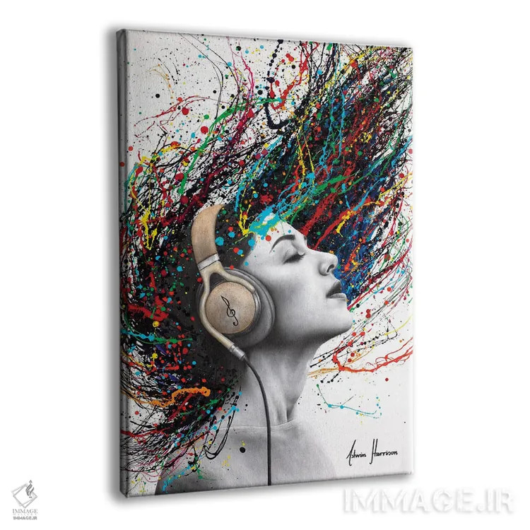 تابلو دکوراتیو نواختن آهنگ خودش اثر اشوین هریسون - نمای پرسپکتیو محصول